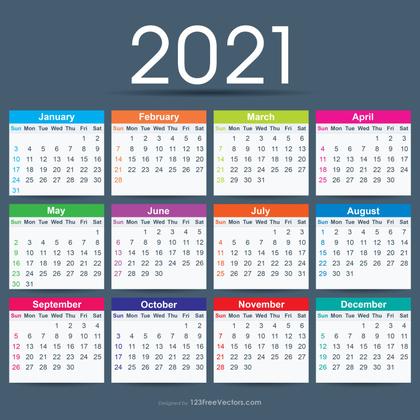 2021 Colorful Calendar