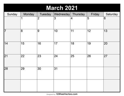 March 2021 Calendar