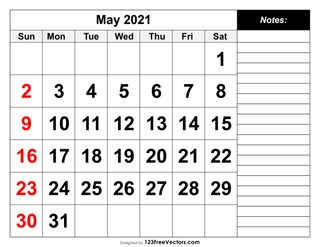 May 2021 Calendar
