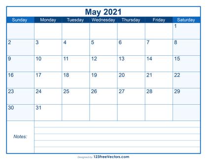 May 2021 Calendar
