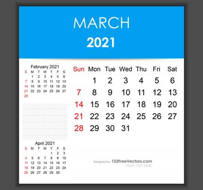 March 2021 Calendar