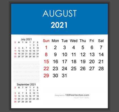 August 2021 Calendar