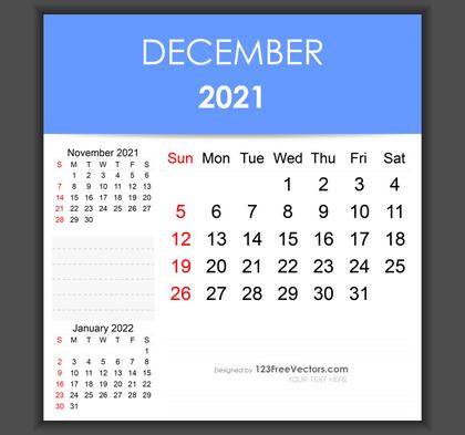 December 2021 Calendar