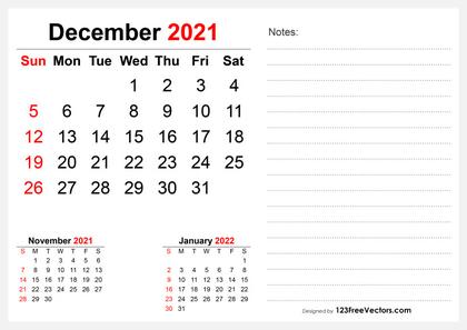 December 2021 Calendar