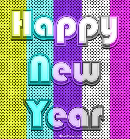 Happy New Year Pop Art