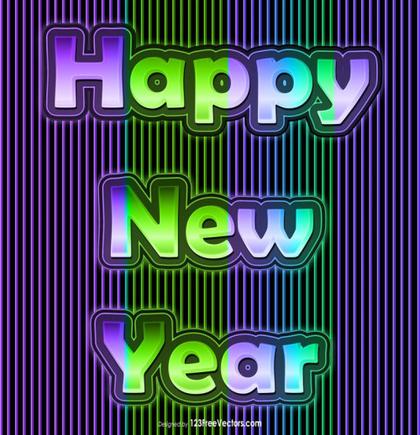 Happy New Year Typography