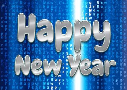 Happy New Year Silver Text
