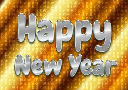 Happy New Year Silver Text