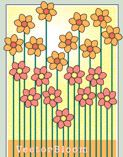 Flowers Blooming Vector Background Free