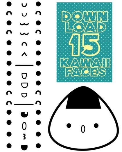 Kawaii Faces Vector