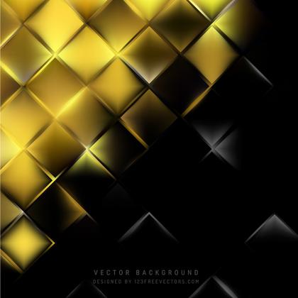 Abstract Black Gold Square Background Design