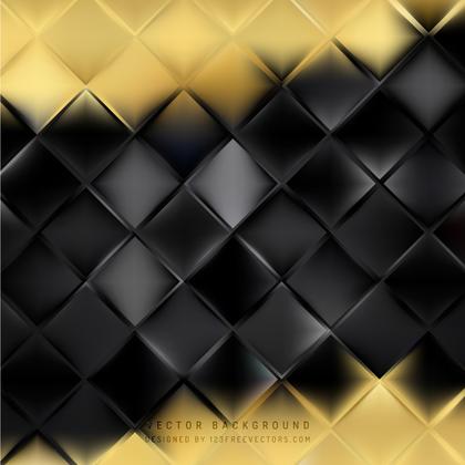 Abstract Black Gold Geometric Square Background