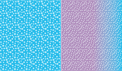 Snowflakes and Rain Drops Vector Background