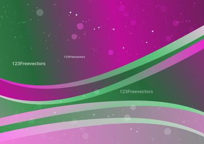 Abstract Pink and Green Gradient Wavy Background