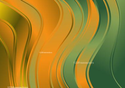 Orange and Green Gradient Vertical Wavy Background