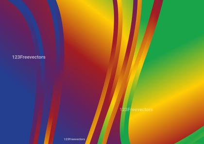 Blue Green and Orange Abstract Gradient Wave Background Vector Illustration