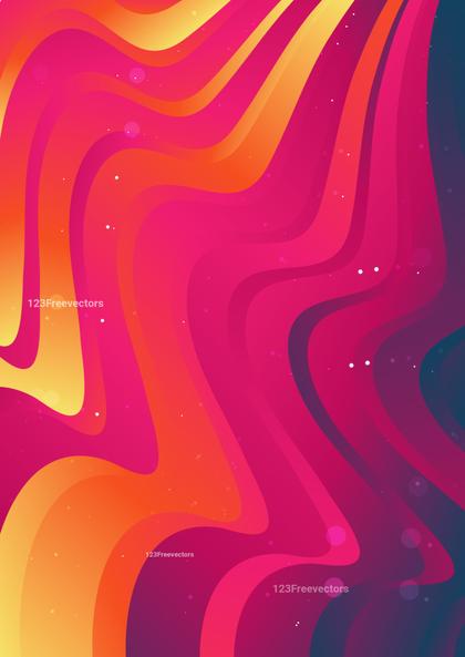 Abstract Pink and Orange Geometric Wavy Gradient Background Illustration