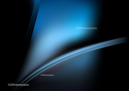 Abstract Glowing Black and Blue Wave Background Graphic