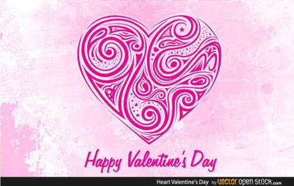 Free Floral Ornamental Heart for Valentines Day