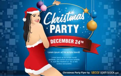 Christmas Party Flyer Template Vector Free