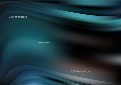 Abstract Teal and Black Waves