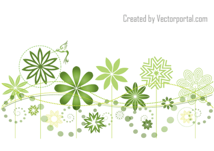 Abstract Floral Garden Vector Background Design