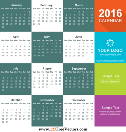 2016 Calendar Template Free Download