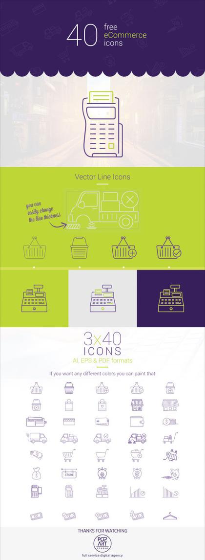 40 Free Ecommerce Ai, Eps & Pdf Vector Icons