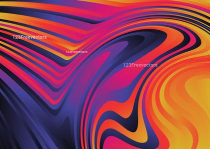 Pink Blue and Orange Abstract Wavy Ripple Lines Background Vector Art