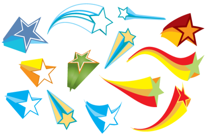 Free Colorful 3D Stars Vector Elements