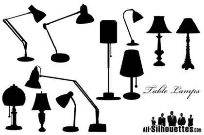 Free Vector Table Lamps Silhouettes