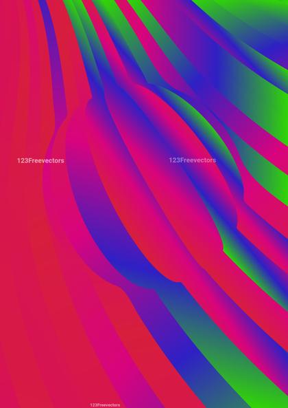 Blue Pink and Green Fluid Gradient Wavy Stripes Background Vector