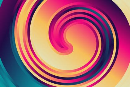 Pink Blue and Orange Gradient Twirling Vortex Background Vector Eps