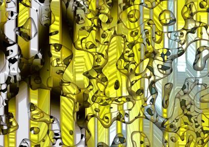 Abstract Yellow and White Composition