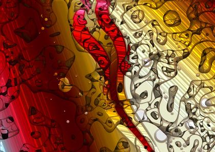 Abstract Red and Gold Shapes
