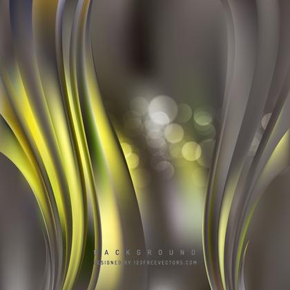Abstract Yellow Gray Wave Design Background