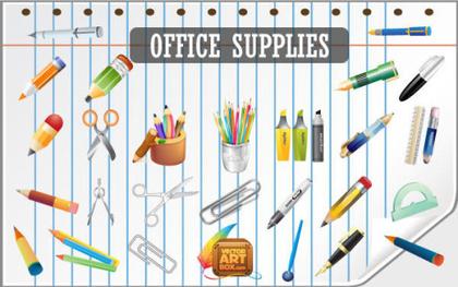 Free Vector Office Supplies Icon Set