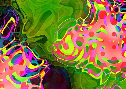 Abstract Hexagon Composition