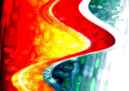 Wavy Abstract with Bubbles