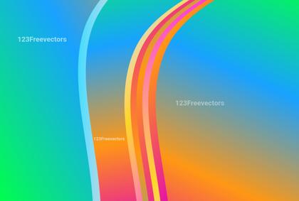 Pink Blue and Orange Gradient Wavy Background Vector Graphic