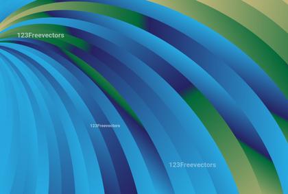 Blue and Green Abstract Gradient Curved Stripes Background