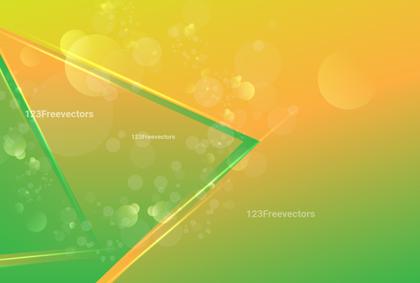 Abstract Green and Orange Gradient with Geometric Shapes