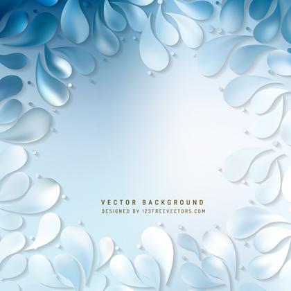 Abstract Light Blue Decorative Floral Drops Background