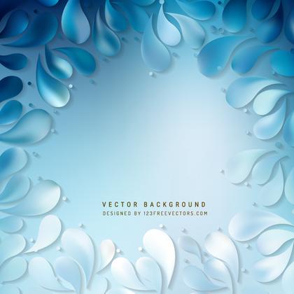 Abstract Light Blue Floral Ornamental Drops Background