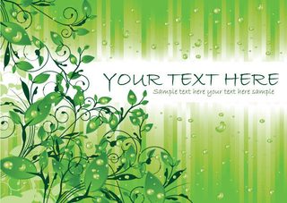 Green Leaves with Water Drops Vector Graphics
