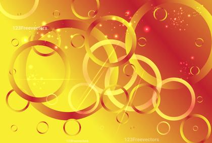 Red and Yellow Gradient Overlapping Circles Background Vector