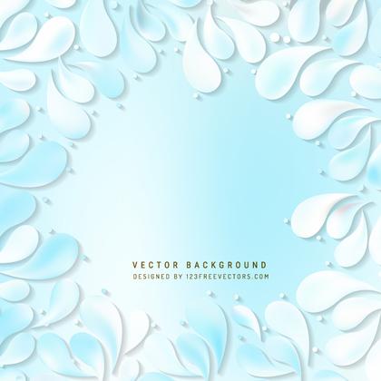 Abstract Light Blue Floral Ornamental Drops Background