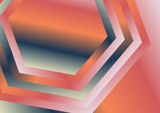 Abstract Orange and Grey Gradient Concentric Hexagon Shape Background Vector