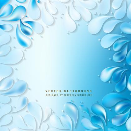 Light Blue Decorative Floral Drops Background