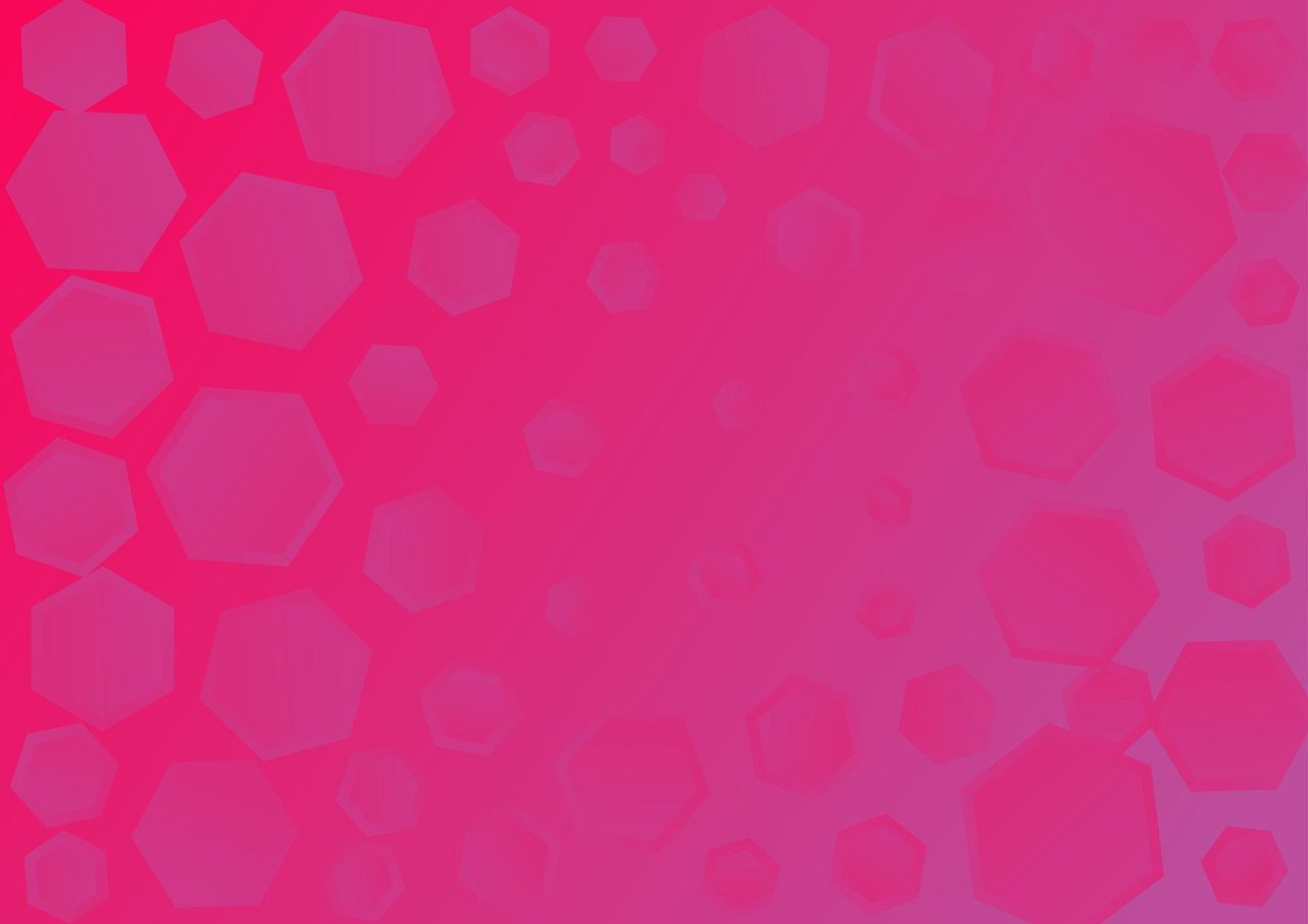 Pink Gradient with Hexagonal Shapes
